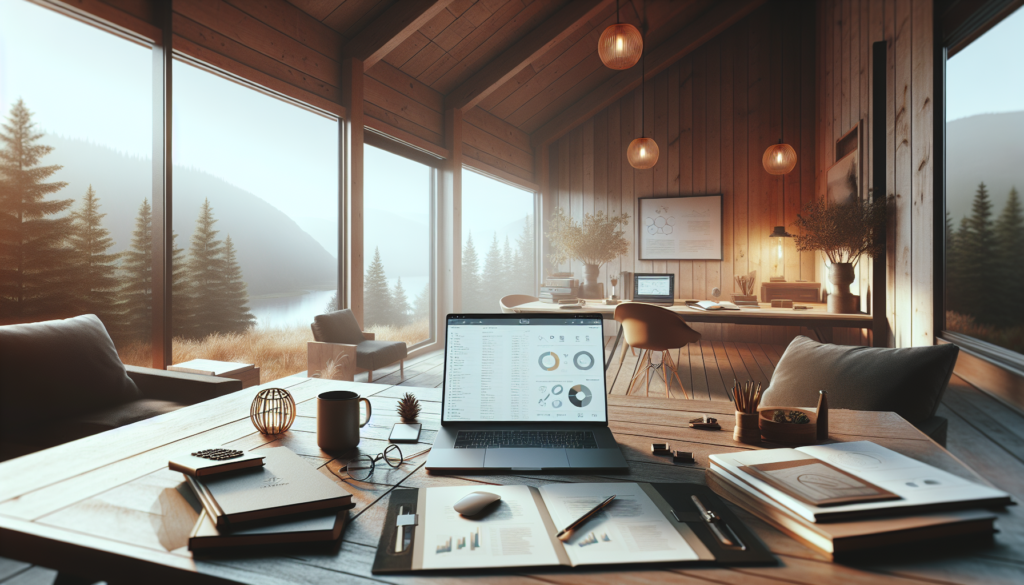 Rustic remote work environment with a client resource dashboard for consultants using a PWA